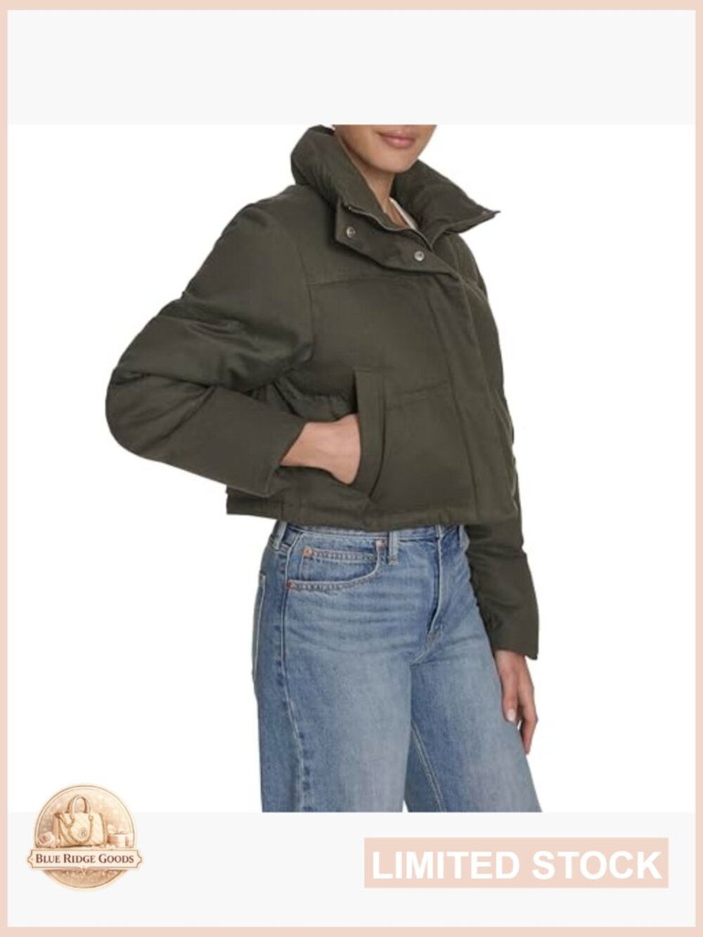 Short Cotton Barn Jacket Classic Quilted Laydown Corduroy Collar Durable Zip - Picture 3 of 7